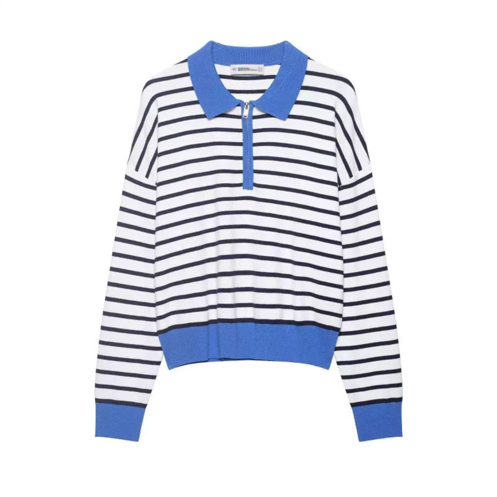 ZARA Fall Simple Versatile Striped Knit Sweater